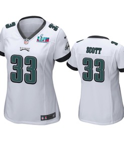 Josiah Scott 33 Philadelphia Eagles Super Bowl LVII White Game Jersey - Women