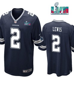 Jourdan Lewis 2 Dallas Cowboys Super Bowl LVII Super Bowl LVII Navy Men Game Jersey