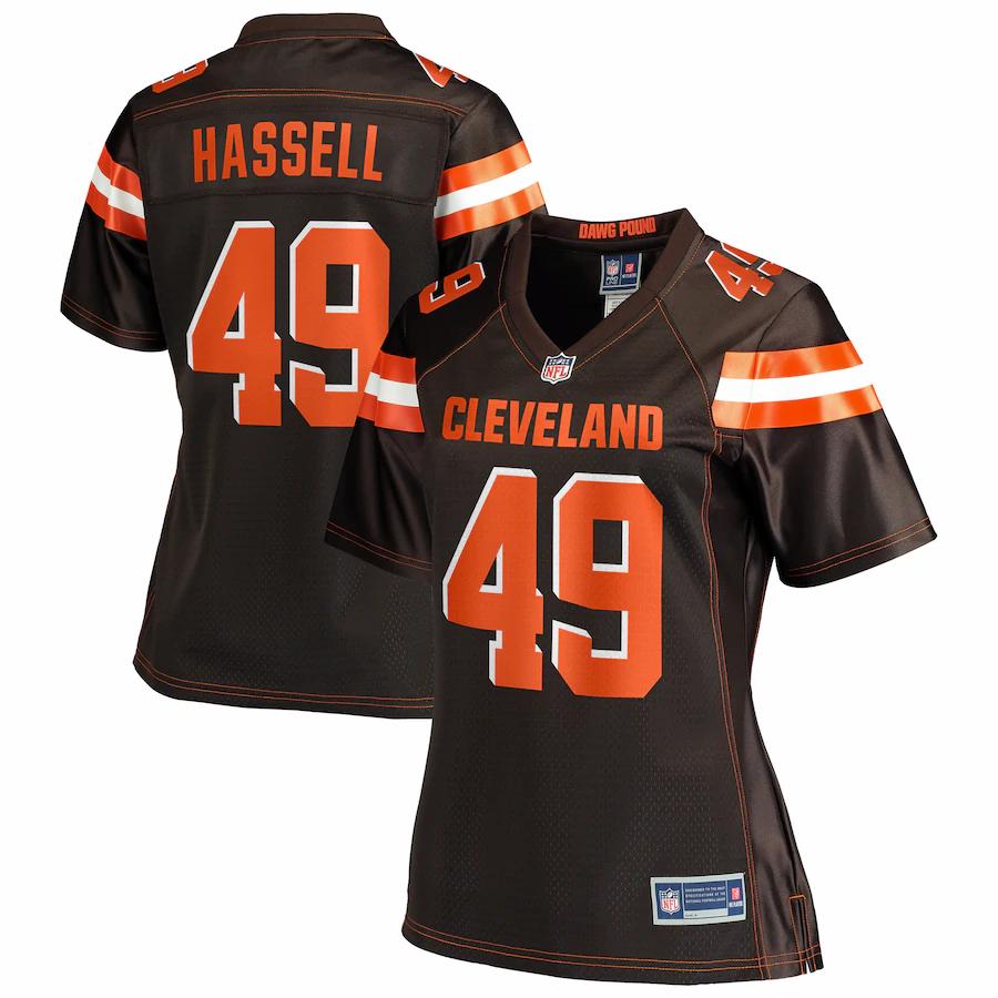 Jt Hassell Cleveland Browns Nfl Pro Line Womens Team Player Jersey - Brown