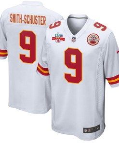 JuJu Smith-Schuster 9 Kansas City Chiefs Super Bowl LVII Champions 3 Stars Men Game Jersey - White