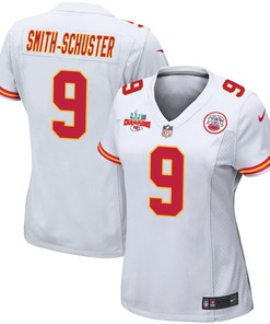 JuJu Smith-Schuster 9 Kansas City Chiefs Super Bowl LVII Champions 3 Stars Women Game Jersey - White