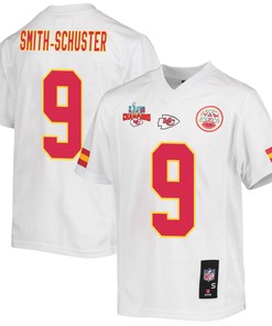 JuJu Smith-Schuster 9 Kansas City Chiefs Super Bowl LVII Champions 3 Stars Youth Game Jersey - White