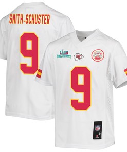 JuJu Smith-Schuster 9 Kansas City Chiefs Super Bowl LVII Champions Youth Game Jersey - White
