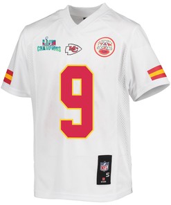 JuJu Smith-Schuster 9 Kansas City Chiefs Super Bowl LVII Champions Youth Game Jersey - White