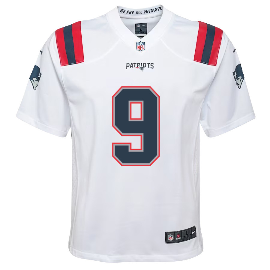 JuJu Smith-Schuster 9 New England Patriots Youth Game Jersey - White