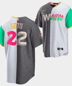 Juan Soto 2022-23 City Connect Nationals x Padres Gray White 22 Split Edition Jersey