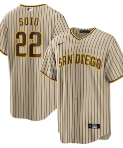 Juan Soto San Diego Padres Alternate Replica Player Jersey Tan Mlb