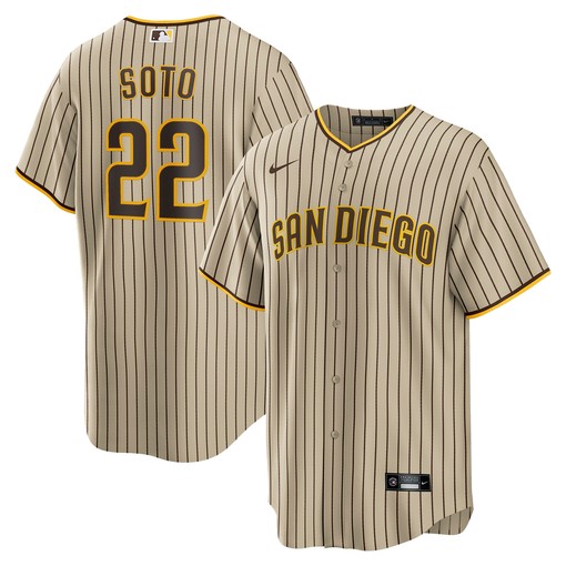 Juan Soto San Diego Padres Alternate Replica Player Jersey Tan Mlb