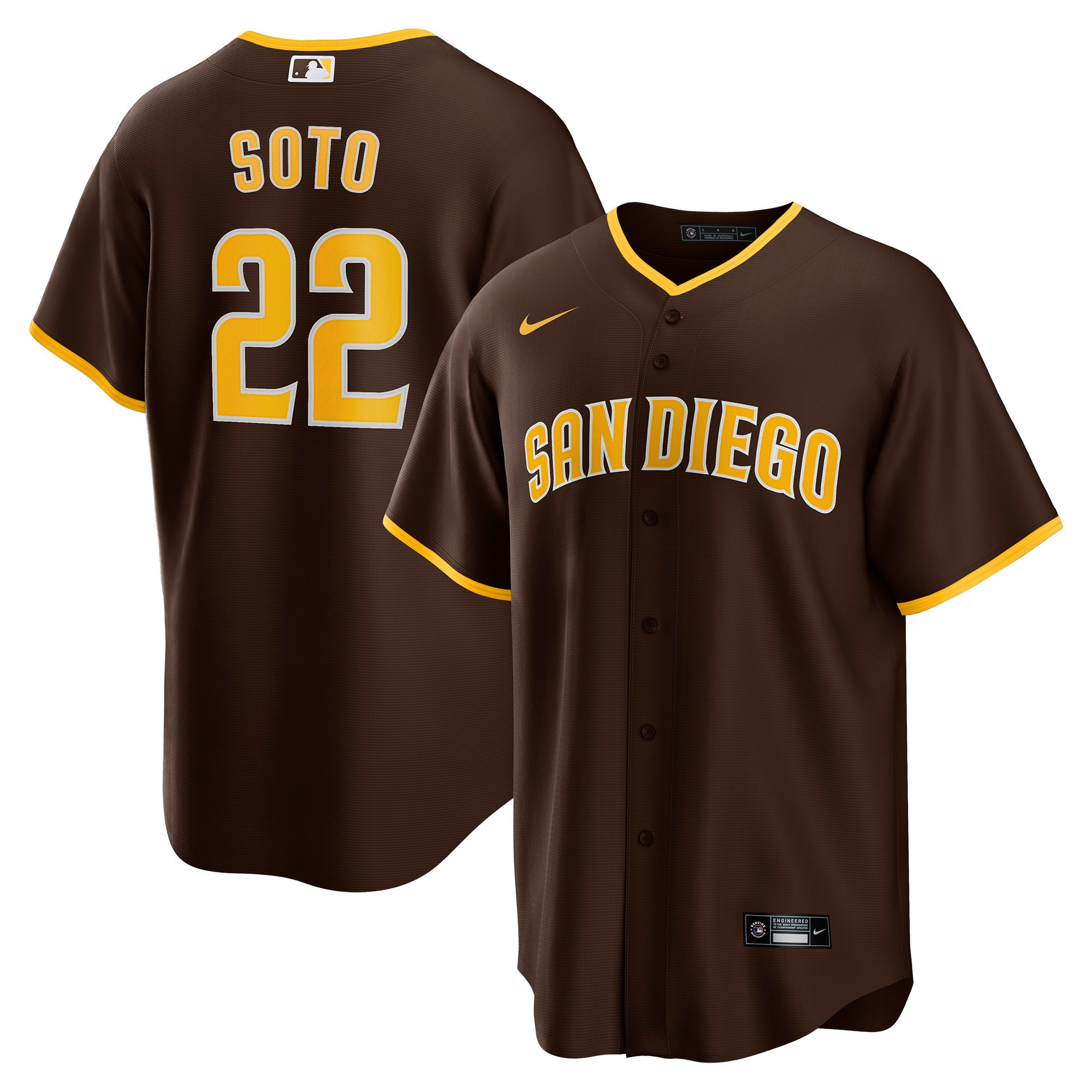 Juan Soto San Diego Padres Road Replica Player Jersey - Brown Mlb