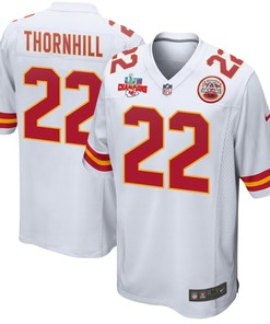 Juan Thornhill 22 Kansas City Chiefs Super Bowl LVII Champions 3 Stars Men Game Jersey - White