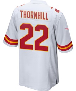Juan Thornhill 22 Kansas City Chiefs Super Bowl LVII Champions 3 Stars Men Game Jersey - White