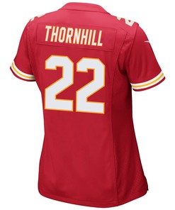 Juan Thornhill 22 Kansas City Chiefs Super Bowl LVII Champions 3 Stars Women Game Jersey - Red