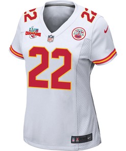 Juan Thornhill 22 Kansas City Chiefs Super Bowl LVII Champions 3 Stars Women Game Jersey - White