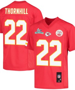 Juan Thornhill 22 Kansas City Chiefs Super Bowl LVII Champions Youth Game Jersey - Red