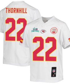 Juan Thornhill 22 Kansas City Chiefs Super Bowl LVII Champions Youth Game Jersey - White