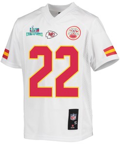 Juan Thornhill 22 Kansas City Chiefs Super Bowl LVII Champions Youth Game Jersey - White