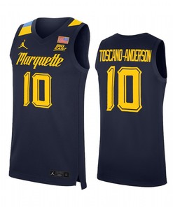 Juan Toscano-Anderson 10 Marquette Golden Eagles Alumni Uniform Jersey College Basketball Blue