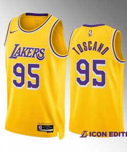 Juan Toscano-Anderson 95 2022-23 Los Angeles Lakers Gold Icon Edition Jersey Swingman