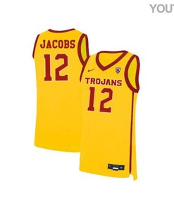 Julian Jacobs 12 USC Trojans Elite Basketball Youth Jersey - Yellow