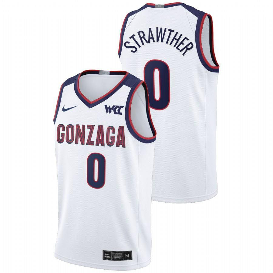 Julian Strawther 0 Gonzaga Bulldogs 2023 College Basketball Limited Men Jersey - White
