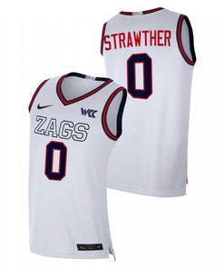 Julian Strawther 0 Gonzaga Bulldogs 2023 College Basketball Men Jersey - White