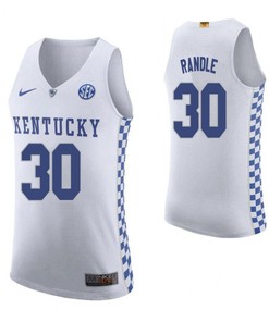 Julius Randle 30 Kentucky Wildcats Elite Basketball Road Men Jersey - White