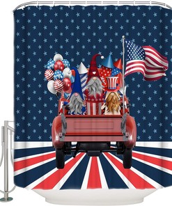 July 4th Independence Day Gnomes Shower Curtain - Home Decor Bathroom Curtain