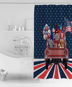 July 4th Independence Day Gnomes Shower Curtain - Home Decor Bathroom Curtain