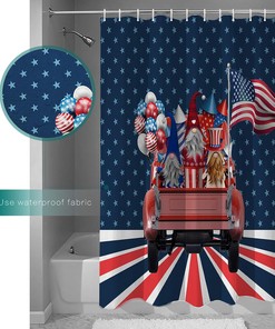 July 4th Independence Day Gnomes Shower Curtain - Home Decor Bathroom Curtain