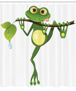 Jungle Frog on Branch Shower Curtain - Animal Print