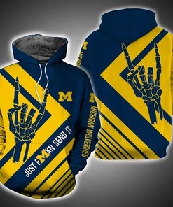 Just Send It Michigan Wolverines 3D Hoodie Michigan Wolverines Fan Gift Ideas