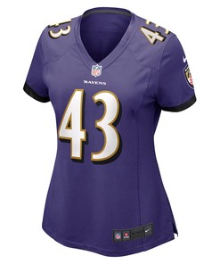 Justice Hill 43 Baltimore Ravens Women's Game Jersey - Purple