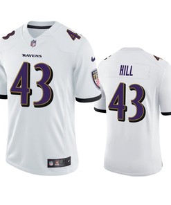 Justice Hill Baltimore Ravens White Vapor Limited Jersey
