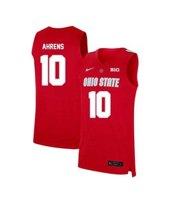 Justin Ahrens 10 Ohio State Buckeyes Elite Basketball Men Jersey - Red