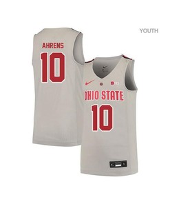 Justin Ahrens 10 Ohio State Buckeyes Elite Basketball Youth Jersey - Gray