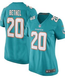 Justin Bethel Miami Dolphins Women's Game Player Jersey - Aqua