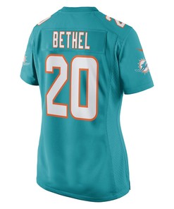 Justin Bethel Miami Dolphins Women's Game Player Jersey - Aqua