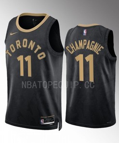 Justin Champagnie 11 2022-23 Toronto Raptors Black City Edition Jersey Swingman
