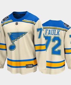 Justin Faulk Blues 2022 Winter Classic Bluenote Cream Jersey, Men Jersey