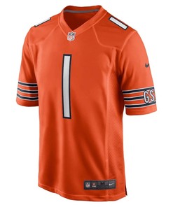 Justin Fields 1 Chicago Bears Alternate Game Jersey - Orange