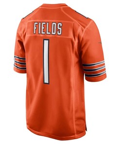 Justin Fields 1 Chicago Bears Alternate Game Jersey - Orange