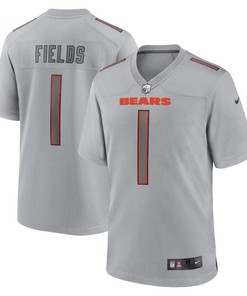 Justin Fields 1 Chicago Bears Men Atmosphere Fashion Game Jersey - Gray
