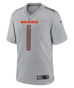Justin Fields 1 Chicago Bears Men Atmosphere Fashion Game Jersey - Gray