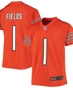 Justin Fields Chicago Bears Game Jersey - Orange Nfl
