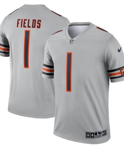 Justin Fields Chicago Bears Inverted Legend Jersey - Silver Nfl