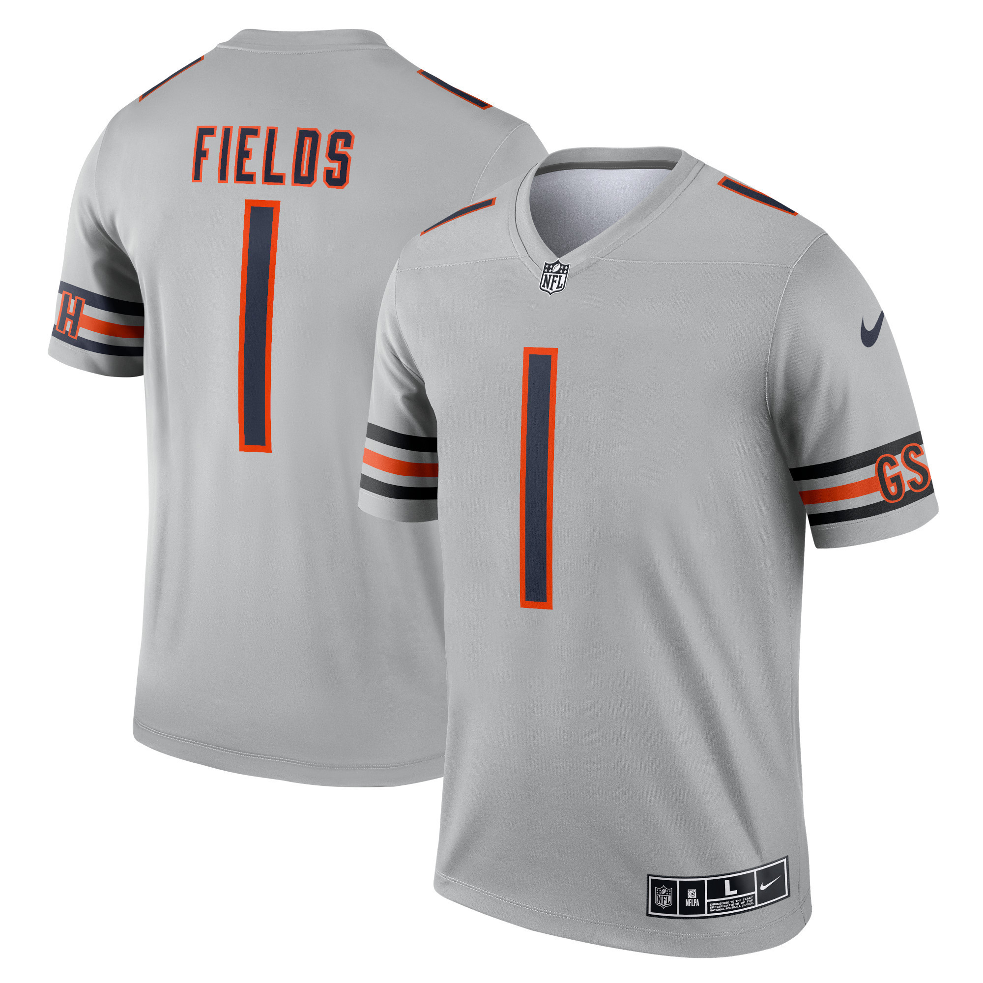 Justin Fields Chicago Bears Inverted Legend Jersey - Silver Nfl
