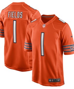 Justin Fields Chicago Bears Player Game Jersey Orange Nfl