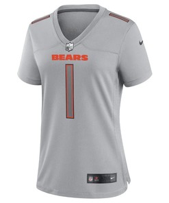 Justin Fields Chicago Bears Women's Atmosphere Fashion Game Jersey - Gray