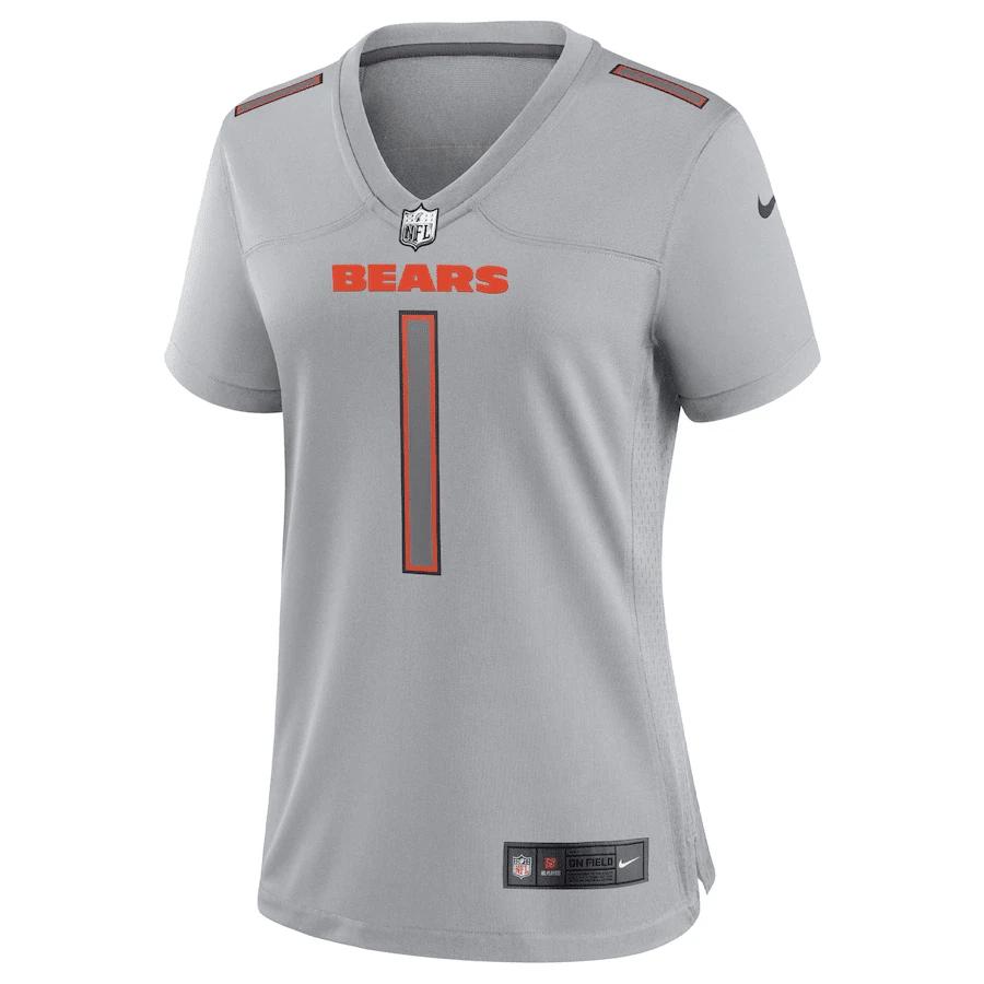 Justin Fields Chicago Bears Women's Atmosphere Fashion Game Jersey - Gray