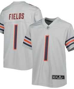 Justin Fields Chicago Bears Youth Inverted Game Jersey - Gray